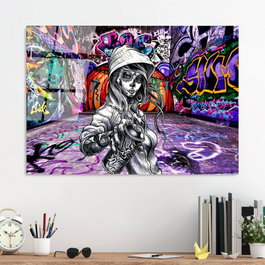 Wallity Pintura en Vidrio Templado Decorativo Multicolor 70 x 100 cm